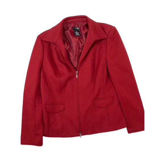 East 5th Red Quilted Jacket Women’s Size 12 Large Zip-Up Coat - Picture 1 of 4